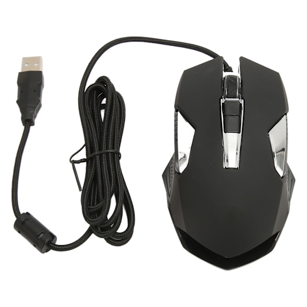 RGB Gaming Mus 7200 DPI Programmerbara Knappar Bakgrundsbelysning Programvarstöd DIY Snabbrandknapp USB Trådbunden Spelmus Svart
