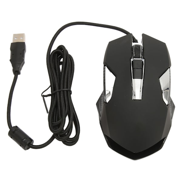 RGB Gaming Mus 7200 DPI Programmerbare Knapper Baggrundsbelysning Software Support DIY Rapid Fire Button USB Wired Game Mus Sort