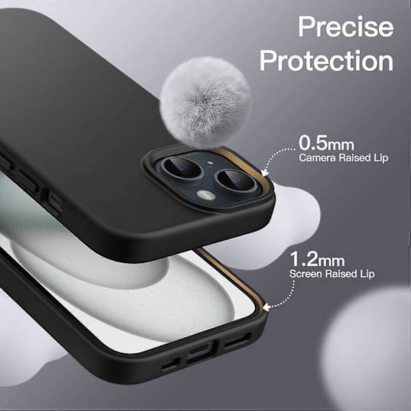 Silikoninen puhelinkotelo, silkkisen tuntuinen koko kehon suojaava puhelinkotelo, iskunkestävä suojakotelo iPhone 15 6,1 tuumalle