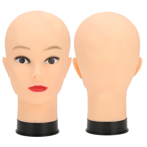 Skaldet Mannequin Hoved Makeup Træning Øvelse Hat Paryk Display Mannequin Hoved (Sort Base) med Makeup