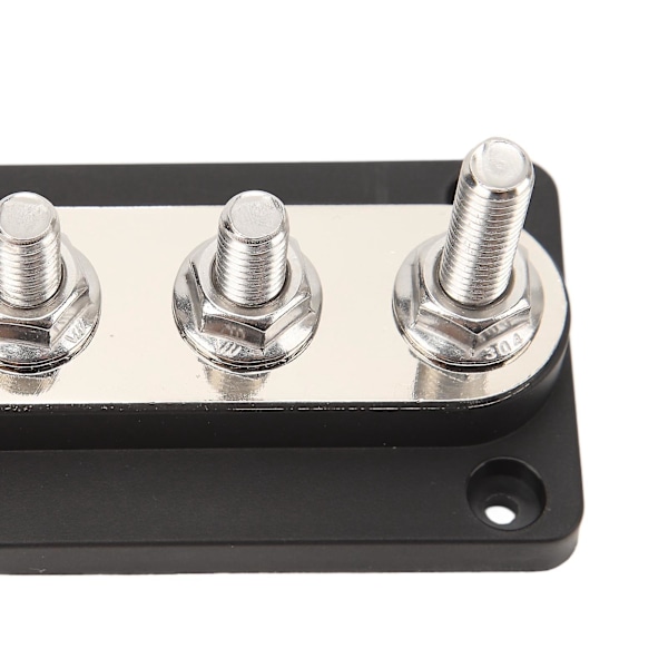 4 Studs Strømfordelingsblok 12-48V 150A Messing Nikkelbelagt til Biler Lastbiler RV'er Marinebåde Sort