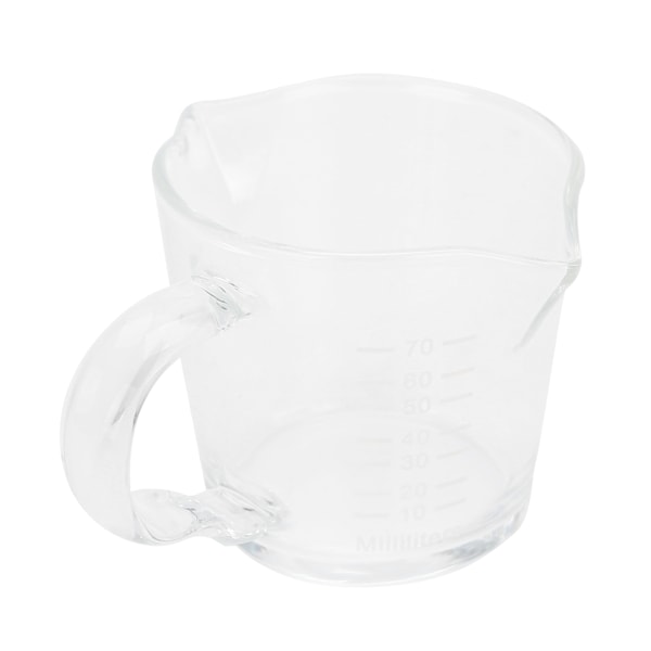 Kaffe Kop med Dobbelt Tude Skala Håndlavet Borosilikatglas Målebæger 70ml