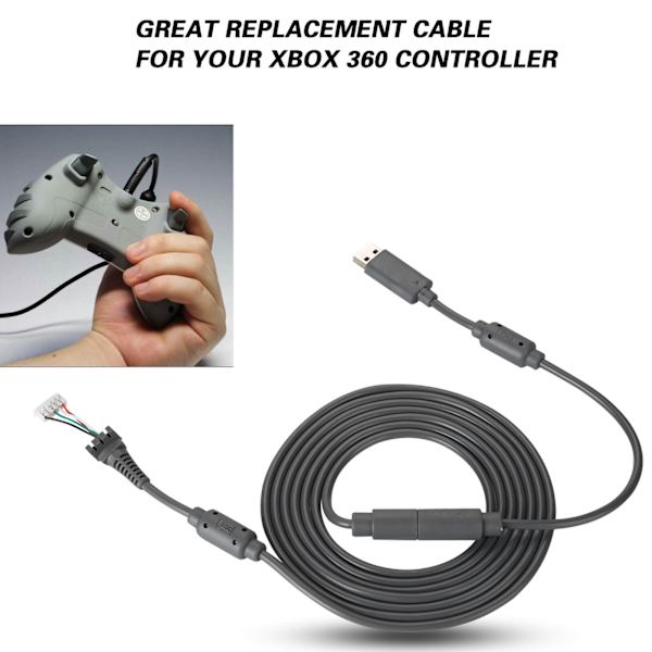 USB 4-nastainen peliohjaimen kaapeli, vaihtojohto, irrotettava sovitin Xbox 360:lle (harmaa)