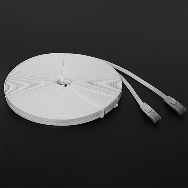 Cat6 Ethernet-kabel 100 fod (30 meter) flade slanke lange LAN-patchkabler