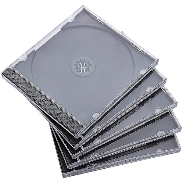 25 Pakke Standard Enkel Klar CD-Etui Med Montert Svart Brett