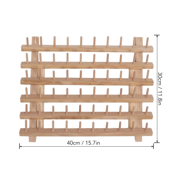 Trætrådstativ - miljøvenlig bøgetræ foldetrådholder til nem og sikker opbevaring af 60 spoler - perfekt trådbeholder til quiltning