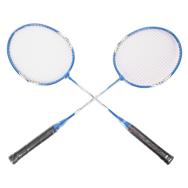 LEIJIAER Badminton Racket Set för 2 spelare Järnlegering Professionell Träningsutrustning Ersättningsutrustning Blå
