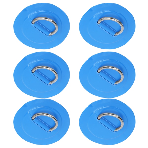 6 stk. oppustelig båd DRing Pad Patch PVC holdbar marine rustfrit stål fast spænde (blå)