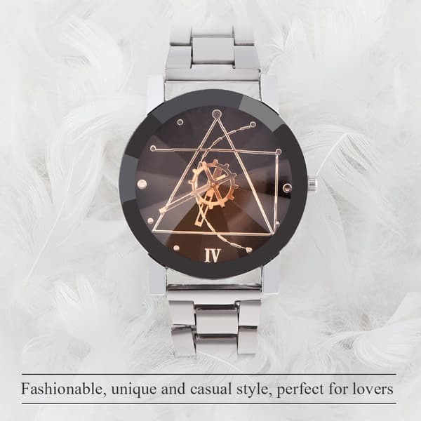 Analog Rund Kvarts Legering Rem Elsker Ur Par Armbåndsur (Mandlig Sort Urskive)