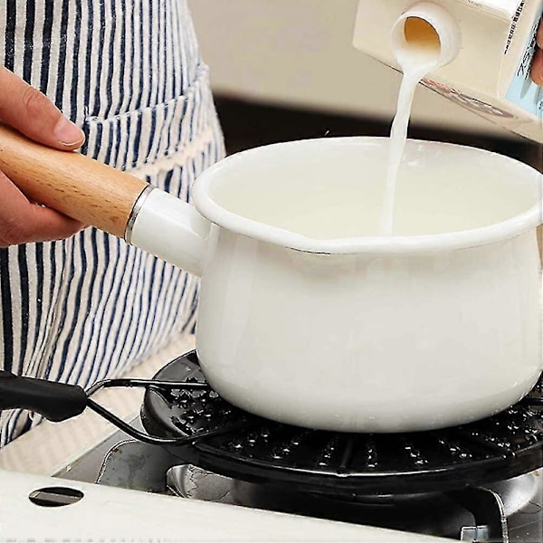 Varme Diffuser Plate Flamme Reduserer Emalje Flammebeskytter Simmer Ring Stekeplate Varmebeskytter Varme Temmer For Hjemmekjøkken Matlaging Svart