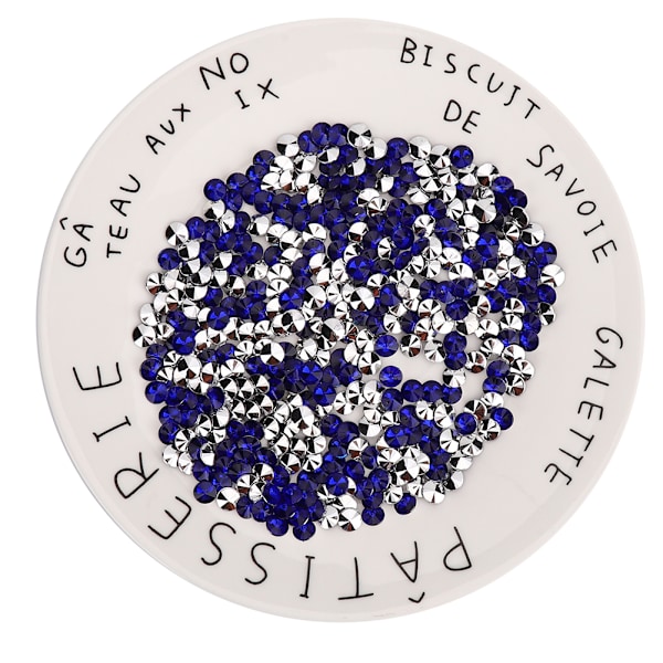 1000 st 8 mm Strass Stenar Silverpläterad Botten Akryl Diamant för Bröllop DIY Naglar Skönhet Dekoration Royalblå