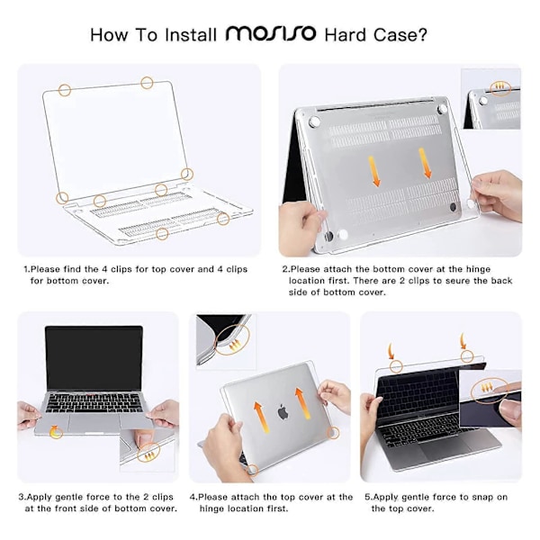 Cover til MacBook Pro 13 tommer A1706 A1708 Krystalklar