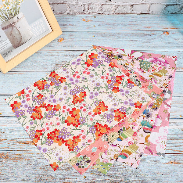 10 stk japansk stil bomullsstoff blomstermønster quilting tilbehør for DIY håndlagde vesker dukkeklær 25x20cm