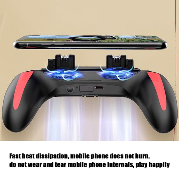 Mobiltelefon Spelkontroll med Dubbla Kylfläktar Värmeavledning Gamepad Power Handle
