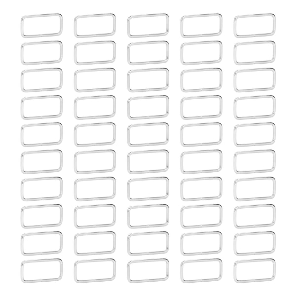 50 kpl metallisormuksia Kestävät rautaiset suorakulmiosolkirenkaat tee-se-itse -vyön käsilaukkuun solki laitteisto Vaatteiden koristelu 3,8x38x15mm