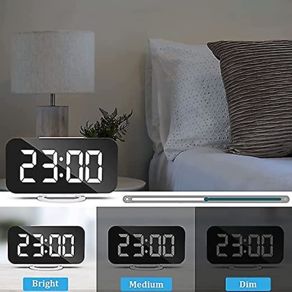 Digital Väckarklocka, LED Digital Klocka, 6.5\" Digital Väckarklocka, Bordsklocka med Snooze, Väckarklocka för Barn, Justerbar Ljusstyrka, Sovrum, Rum