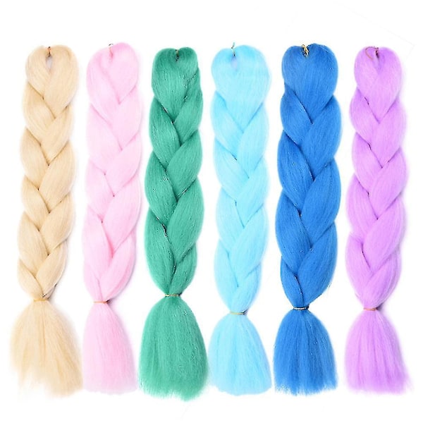 Jumbo Heklet Flette Ombre Farge Hår Extensions for Kvinner Mørk Lilla