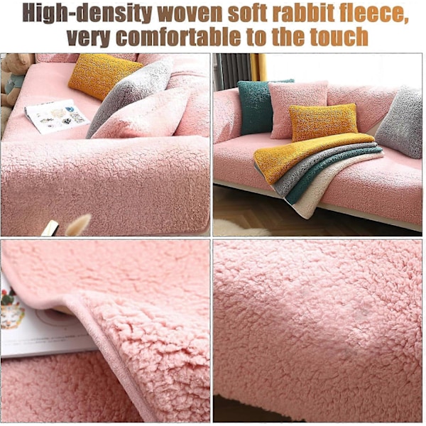 Premium Velour Sofabetræk, Skridsikre Sofabetræk, Elaborerede og Udsøgte Sofabetræk, Sofahyndebetræk til Soveværelse, Hotel og Kontor 110*110cm)