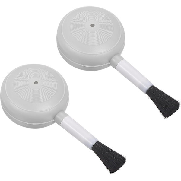 2-pack 25 mm mjuk borste och dammblåsare för rengöring av bärbara datorer, datorskärmar, tangentbord och fönster - grå