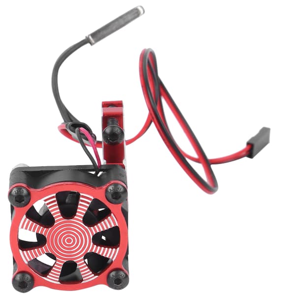 RC Modelbil Motor Køleventilator Varmespreder med Termisk Sensor til 540 550 3650 3660 Rød