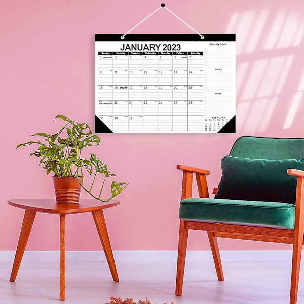 2023-2024 Skrivebords Kalender, 18 Måneder Skrivebords Kalender/Vægkalender Combo, 17\" x 12\", Januar 2023-Juni 2024, Fremhæv Helligdage, Planlægningskalender, Tyk P