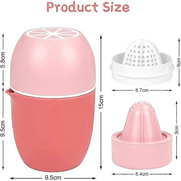 Manuell Juicer, Dubbel Funktion Manuell Juicer, Citron/Lime/Apelsin/Apelsin/Grapefrukt Juicer - Rosa
