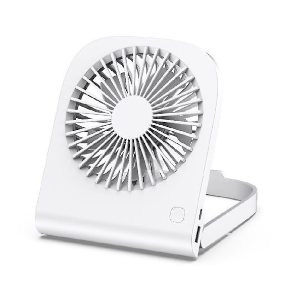Kannettava USB-ladattava pieni pöytätuuletin 4500mAh akku Ultra hiljainen 4 nopeutta Taitettava pöytätuuletin kotiin, toimistoon, leirintäalueelle, valkoinen