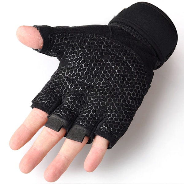 Puolivartinen urheiluhanskat Kulutusta kestävät Liukumattomat Nailon Vaaleansiniset Lyhyet sormet Hanskat Pyöräilyyn Ratsastukseen XL 21-22cm / 8.3-8.7in