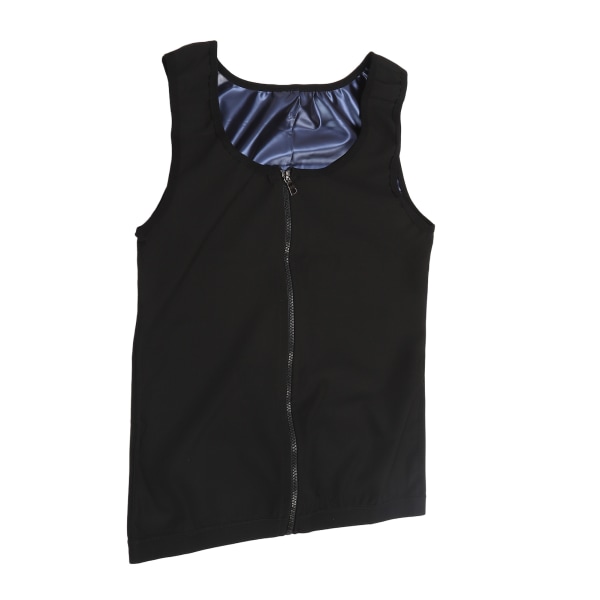 Män Sweat Vest Blå Inre Dragkedja Fast Torr Waist Trainer Linne för Man