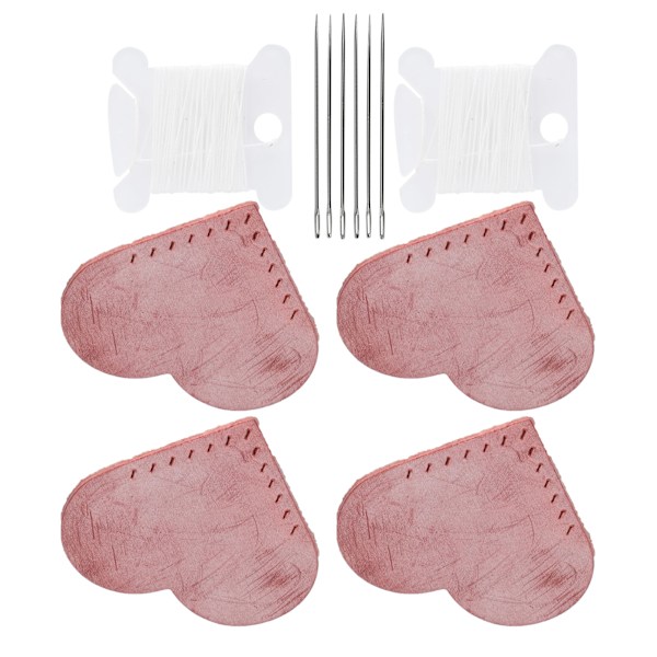 2 Set Hjärtformade Tyg Hörnsida Bokmärken Markör DIY Läder Varor SymaterialRosa