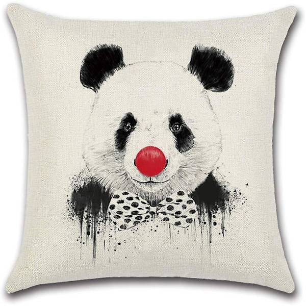 Putetrekk og putetrekk i polyester i 4 deler, 45x45 cm, Panda-tema