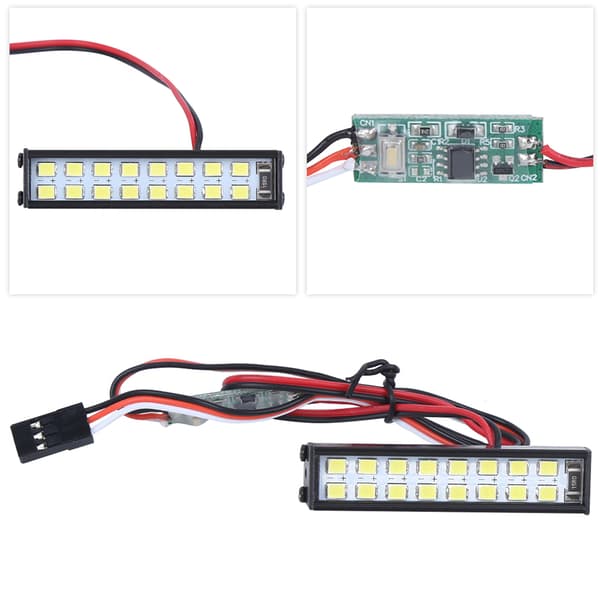 16 st LED-lampor för RC-bilstak, universell LED-ljusramp, tillbehör, längd 55 mm