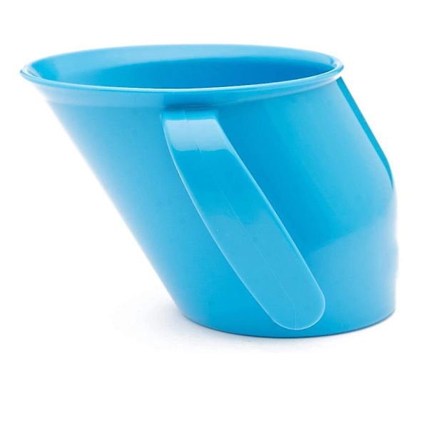 Optimalisert tittel: Unik vinklet design tohåndtert babykopp - Vitality Orange Cup