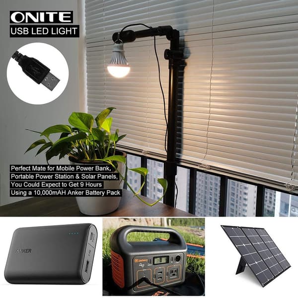 2-pakning LED-lys for camping 5W USB barnesengelampe Bærbar LED-pære Utendørs nødlys