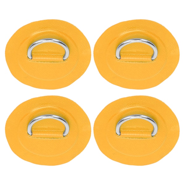 4 stk. PVC-lap med elastisk reb sæt D-ring lap bungee reb sæt rustfrit stål D-ring pude gul