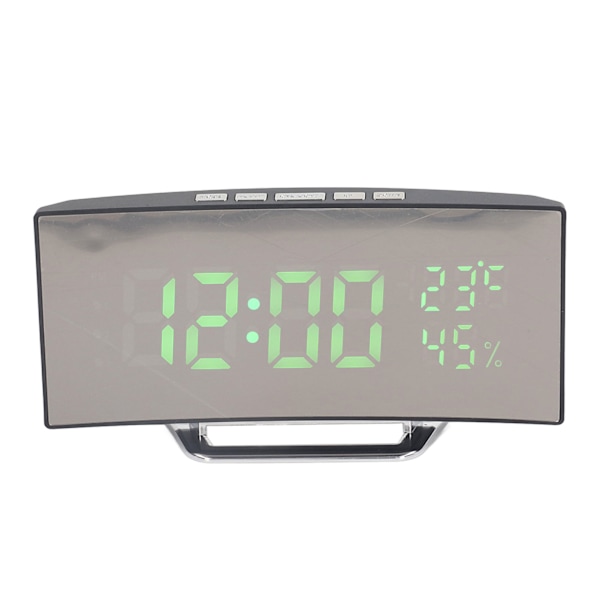 LED digital klocka 3 nivåer Ljusstyrka Snooze USB Batteridriven Elektronisk spegelväckarklocka med Temp Fuktighet Display Grönt ljus