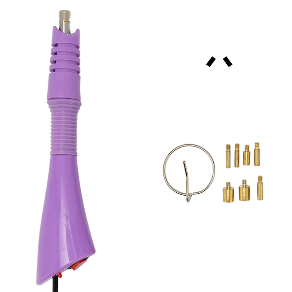 Värmefixeringsapplikator med 7 spetsar Järnringar Energisparande Metall DIY Värmefixeringsmaskin för kläder Lila 110‑220V AU-kontakt 110‑220V