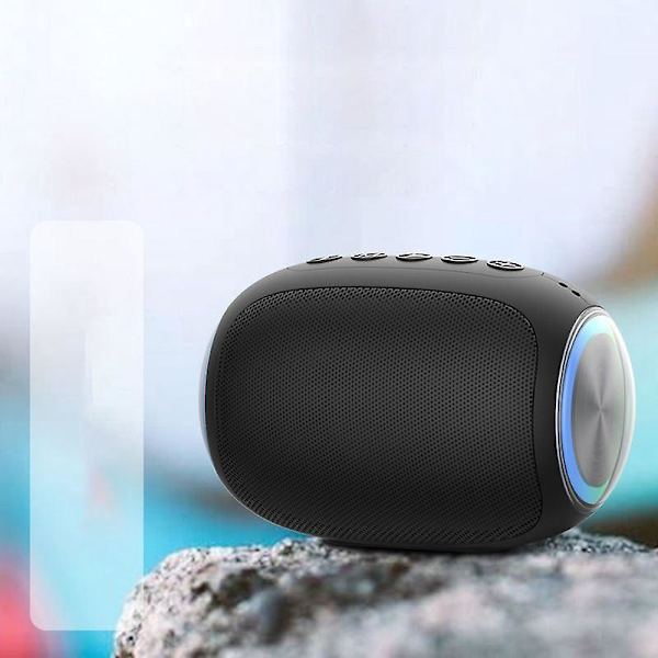 Bærbar Bluetooth-høyttaler med kraftig subwoofer og lys, vanntett og lang spilletid