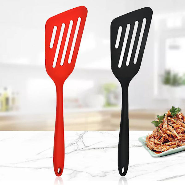 Set med 2 BPA-fria silikon-spatlar, värmebeständiga, non-stick köksredskap, idealiska för matlagning, bakning, stekning av fisk