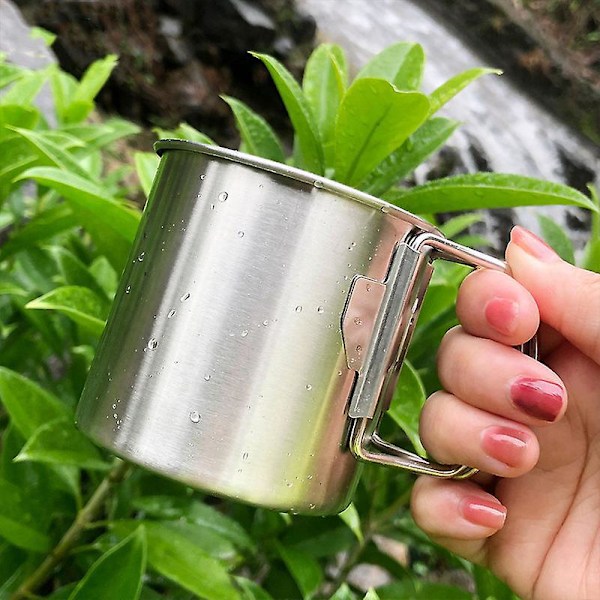 Isolerad kaffekopp i rostfritt stål 350 ml Dubbelväggig termisk design Silver