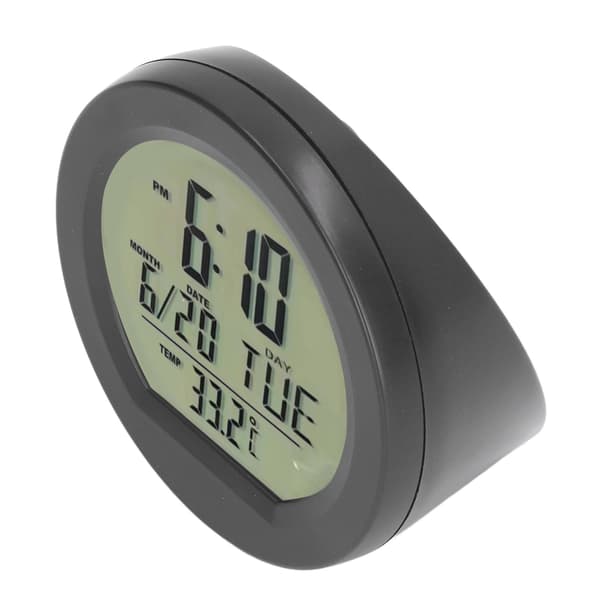 Bil Digital Temperatur Instrumentbräda Klocka Soldriven Automatisk Mini Bil Digital Termometer Klocka