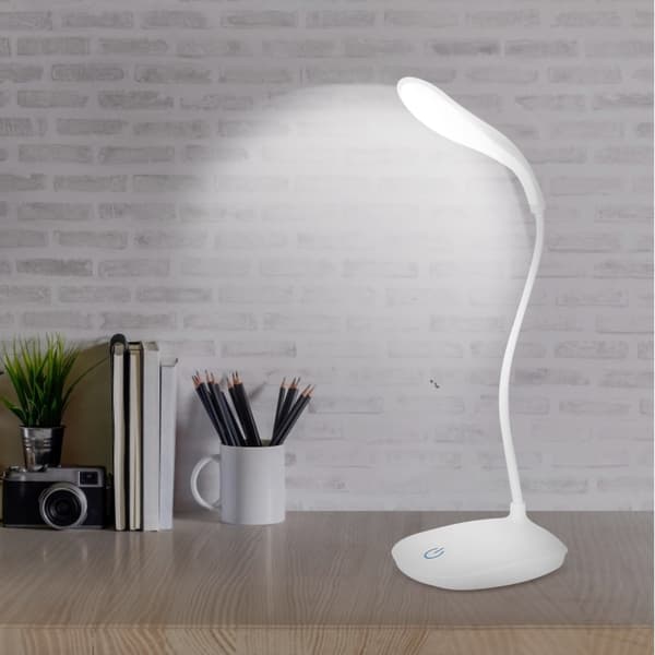 USB Fleksibel Hals LED Bordlampe Dimbar Berøringsbryter Nattleselampe