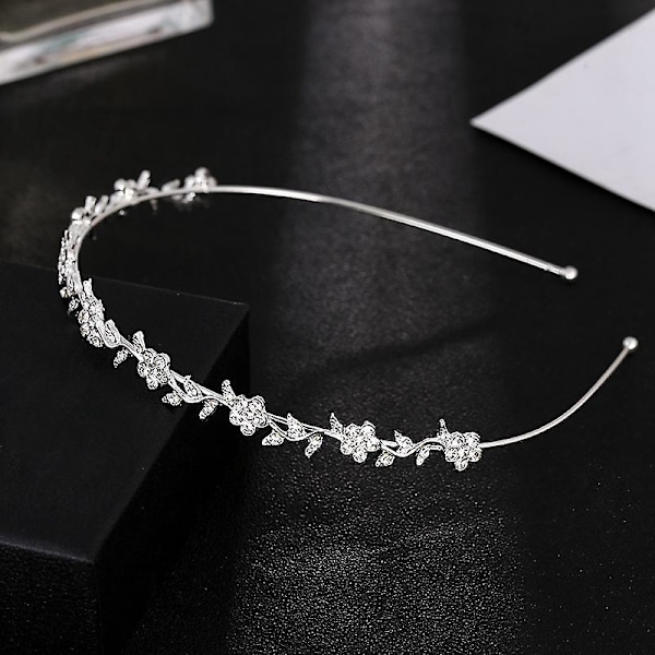 Kristall Bröllopsblomster Tiara Krona Hårband för Kvinnors Bröllop