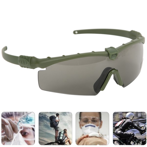 Tuulenpitävät Hiekanpitävät Sotilaslasit Tactic Glasses Iskunkestävät Ammuntasilmäsuojaimet (Military Green)