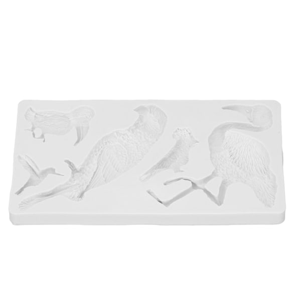 Silikonform Grå Fugleform Myk Elastisk Enkel Demoulding Silikon Bakeform for DIY Kaker Brød Mousses Sjokolade