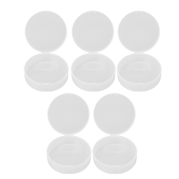 Powder Puff Opbevaringsboks Transparent Multifunktionel Bærbar Makeup Puff Case til Perler Øreringe 5 stk.