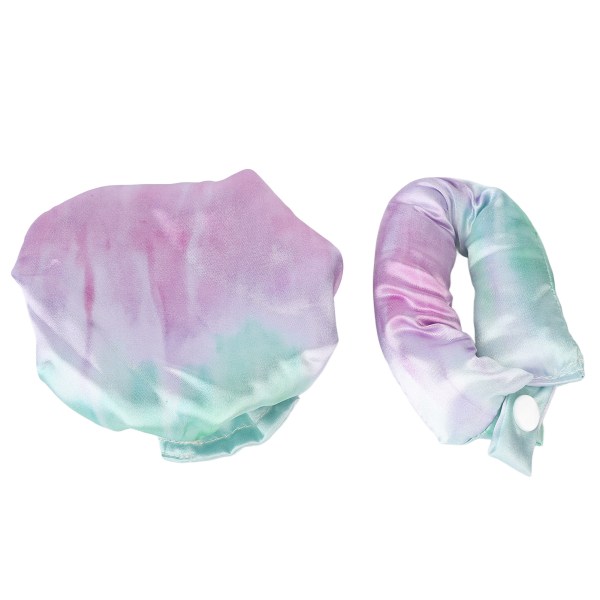 Värmelös Curling Tie Dye Bärbar mjuk satin Värmelös Curling Rod Pannband för Night Home Lila