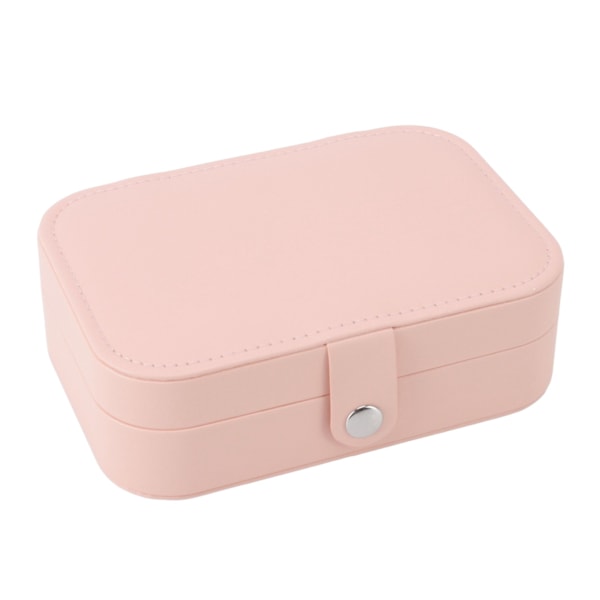 Smyckeskrin Bärbar Vacker Rosa Halsband Ring Örhänge Förvaring Låda Justering Läder Resa Smyckeskrin med Lås