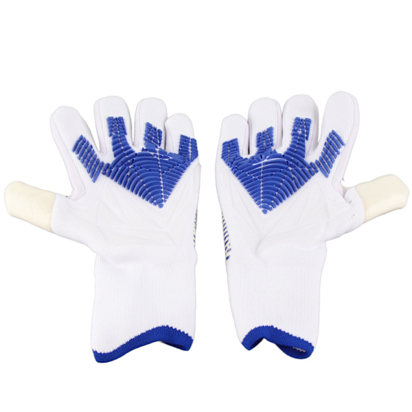 Et par fodboldmålmandshandsker med stærkt håndfladegreb, fingerspidsbeskyttelse, skridsikker latex og nylon, åndbar fodboldmålmandshandske 7