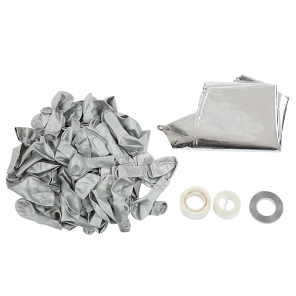 Ballonggirlang Kit Vacker Naturlig Latex Material Hållbar Bred Applikation Festballonger för Fest Bröllop SemesterSilver